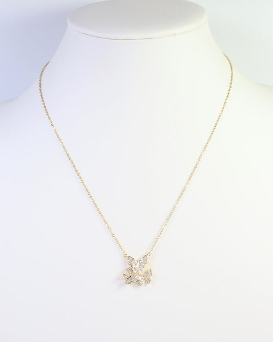 Taos Pave Butterfly Necklace WR Gold