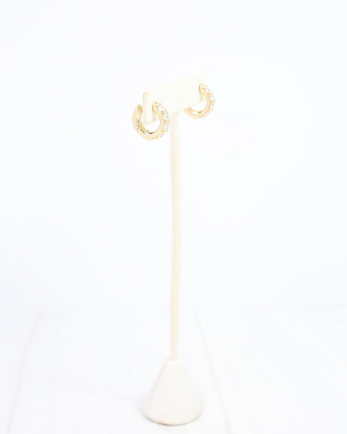 Sonya CZ Lined Huggie Hoop Earring WR Gold
