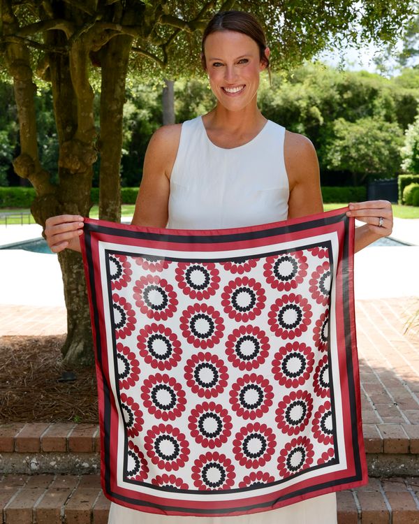 Lucy Floral Scarf Medium Garnet Black
