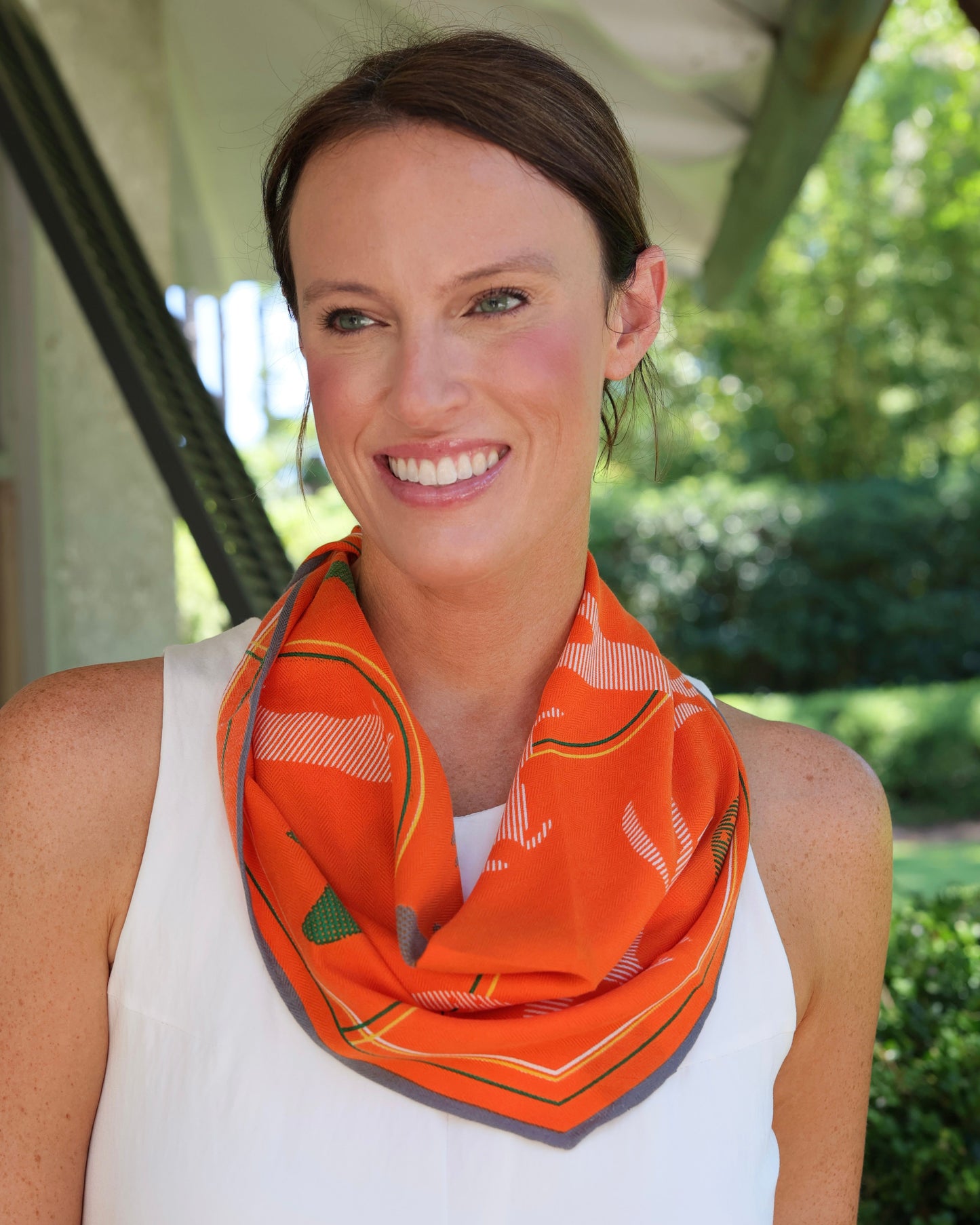 Horse Silhouette Scarf Orange