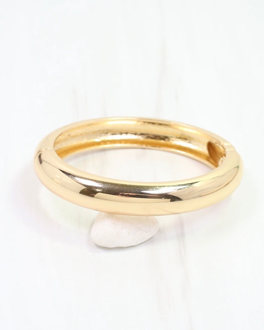 Harlow Hinged Bangle Bracelet Shiny Gold
