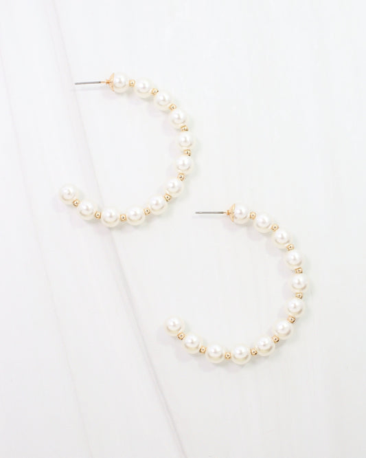 Moore Pearl Hoop Earring Gold
