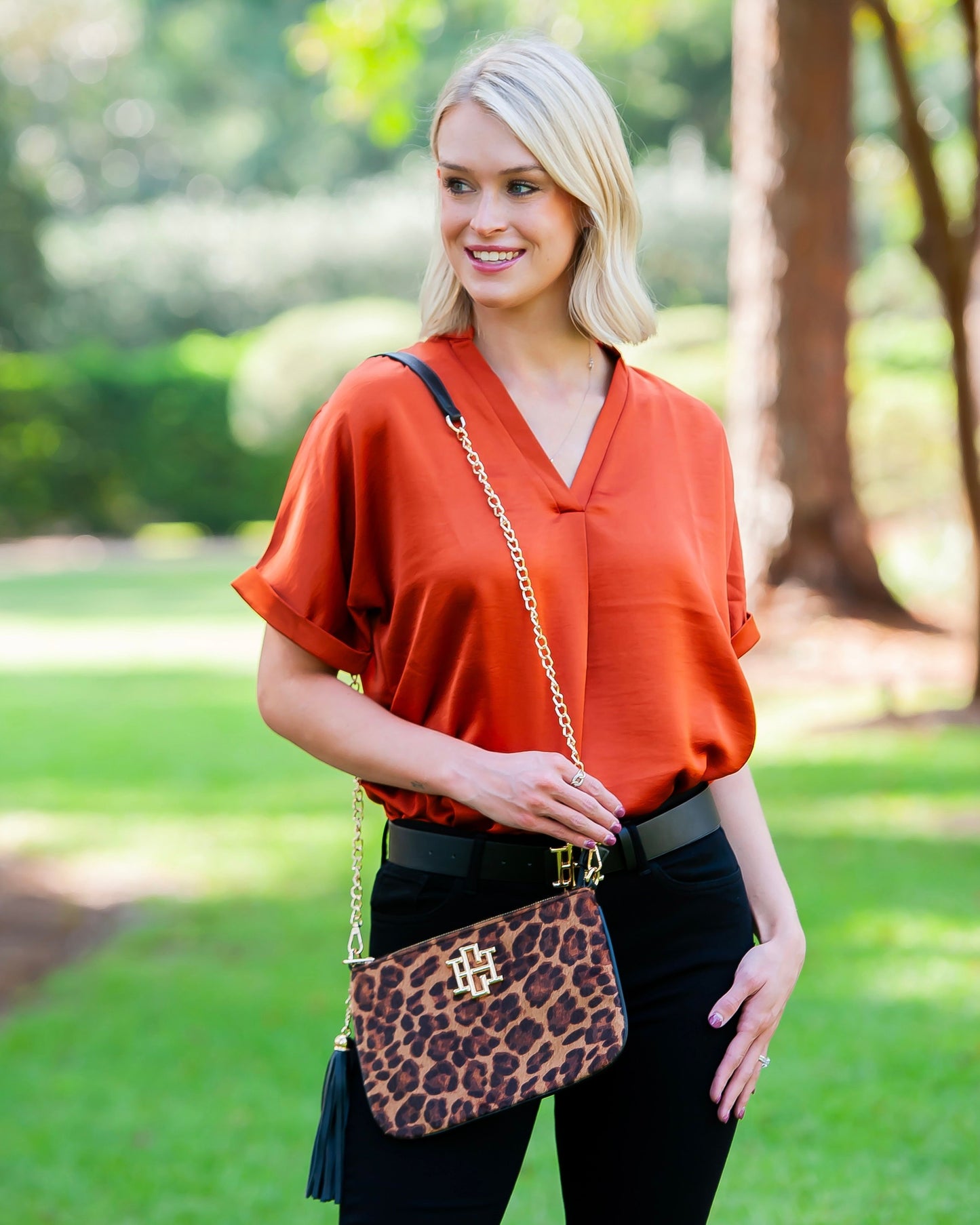 Madelyn Clutch/Crossbody Spotted Saddle
