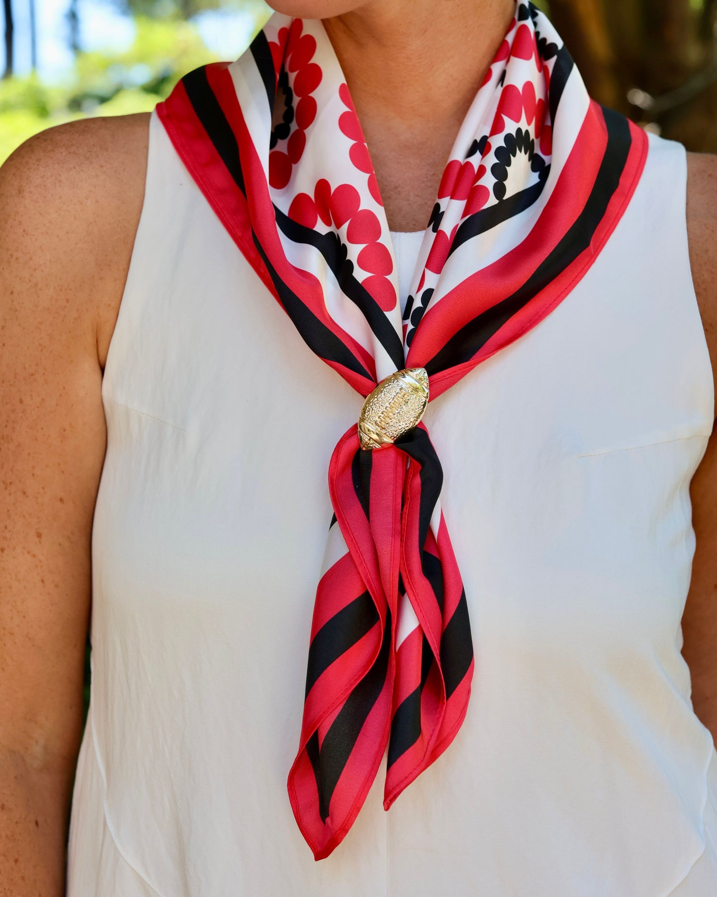 Lucy Floral Scarf Medium Red Black