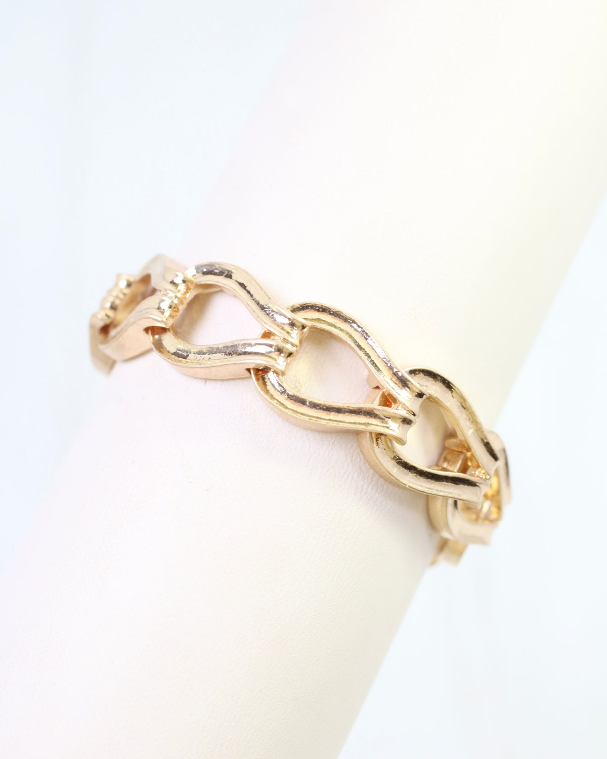 Naila Link Stretch Bracelet Worn Gold