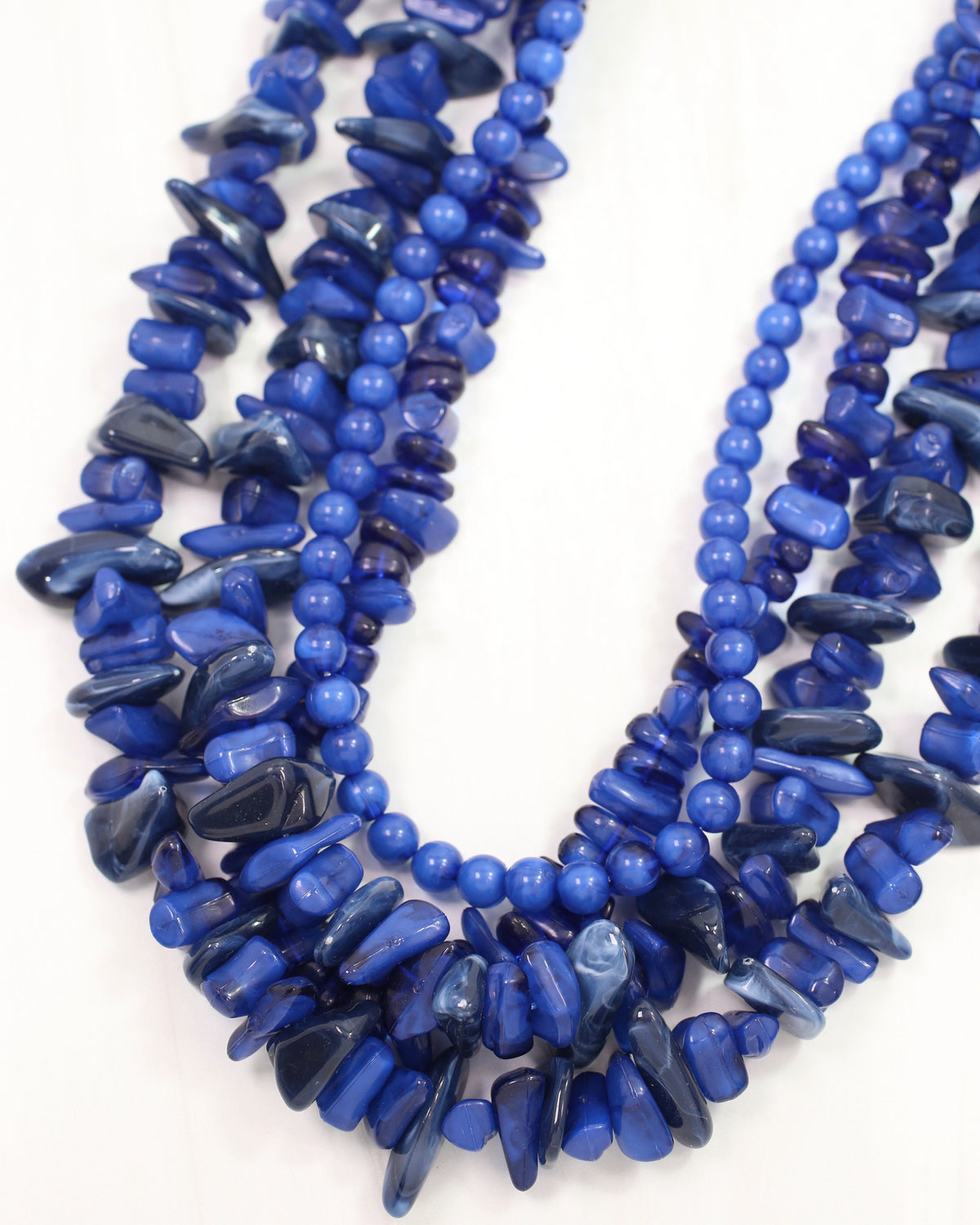 Rock On Beaded Necklace Blue