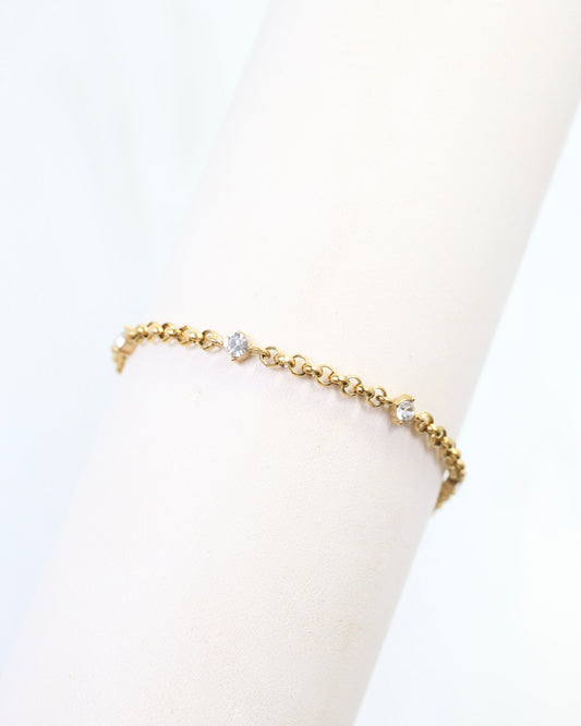 Danae CZ Chain Bracelet WP Gold