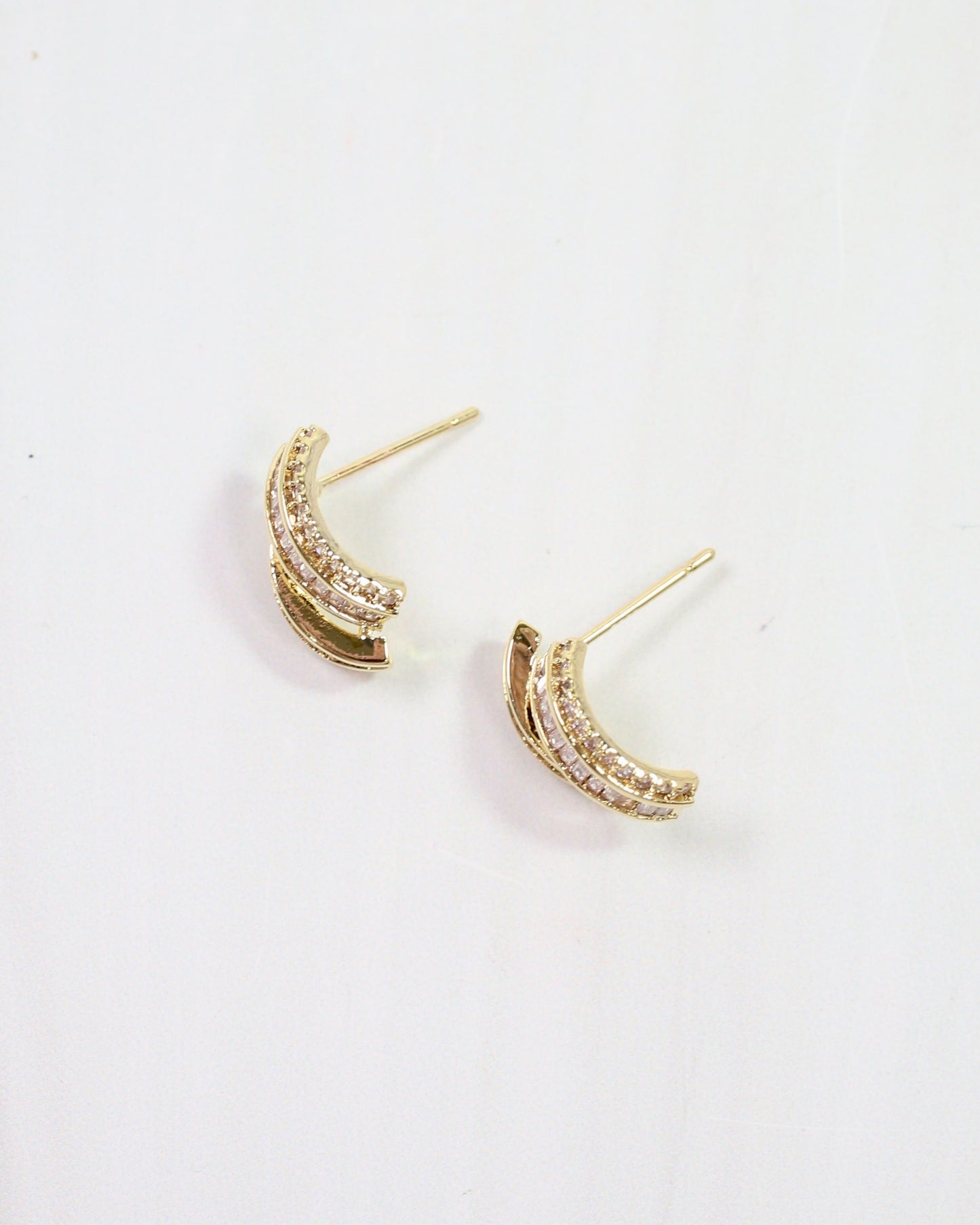 Lina Crystal Stud Gold