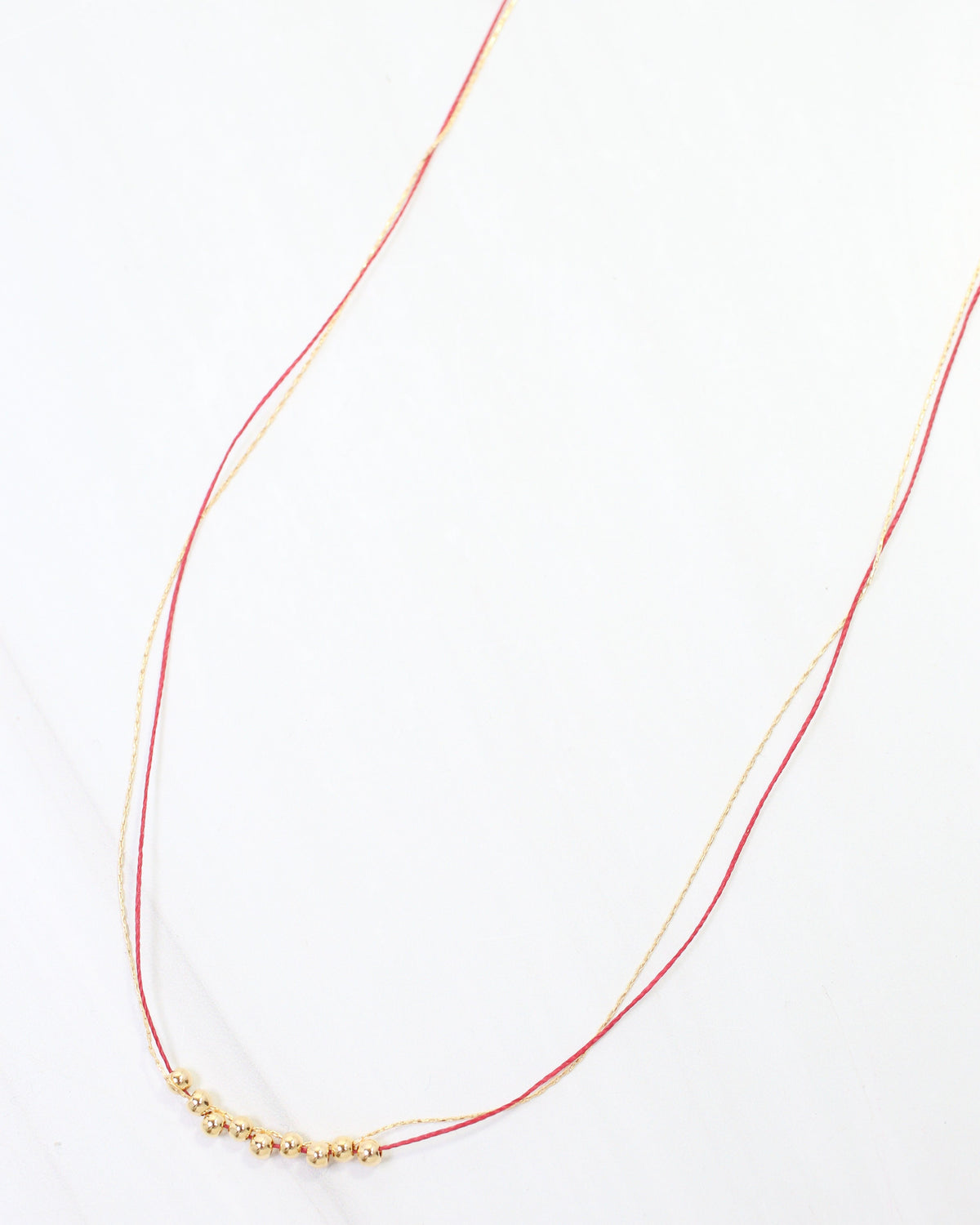 Odette Mini Cord Necklace Burgundy