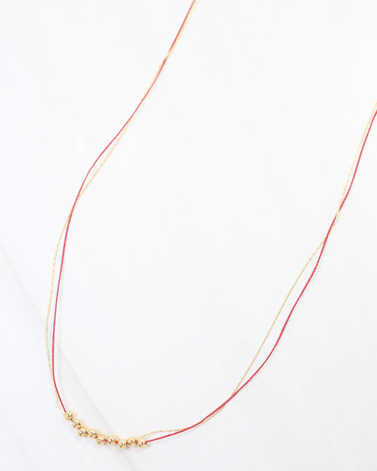 Odette Mini Cord Necklace Burgundy