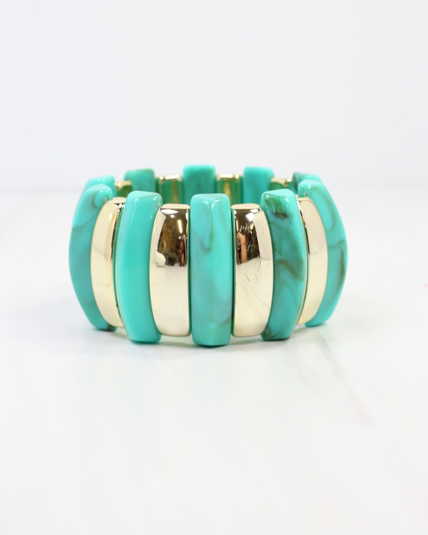 Antioch Wide Stretch Bracelet Turquoise