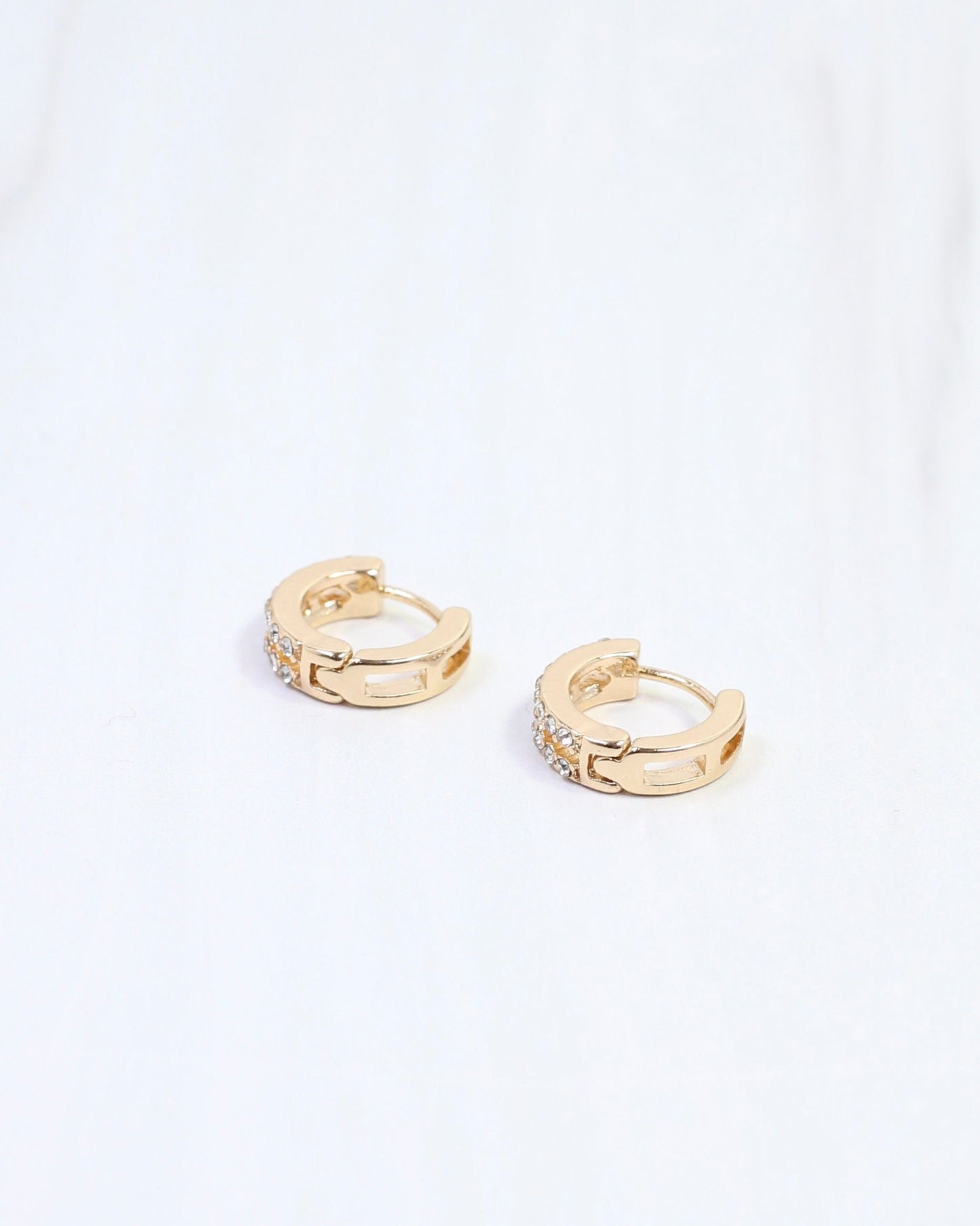 Kacey Double Row CZ Huggie Earring Gold