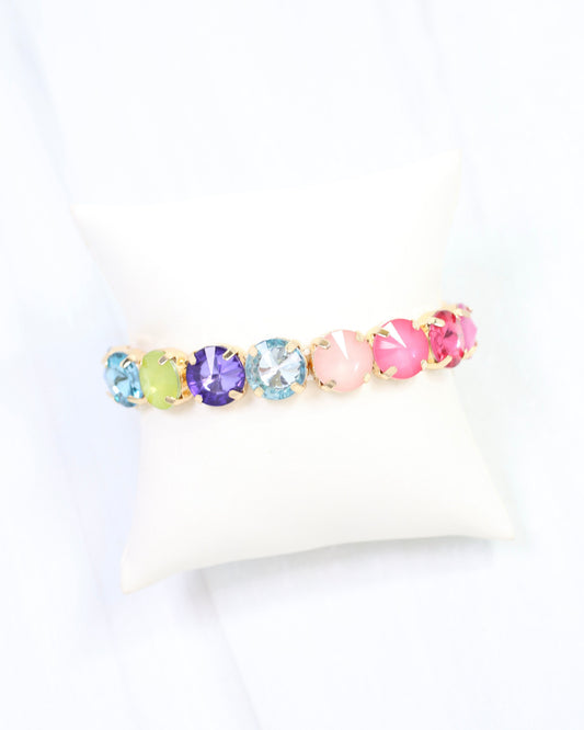 Shalimar Rhinestone Stretch Bracelet Rainbow