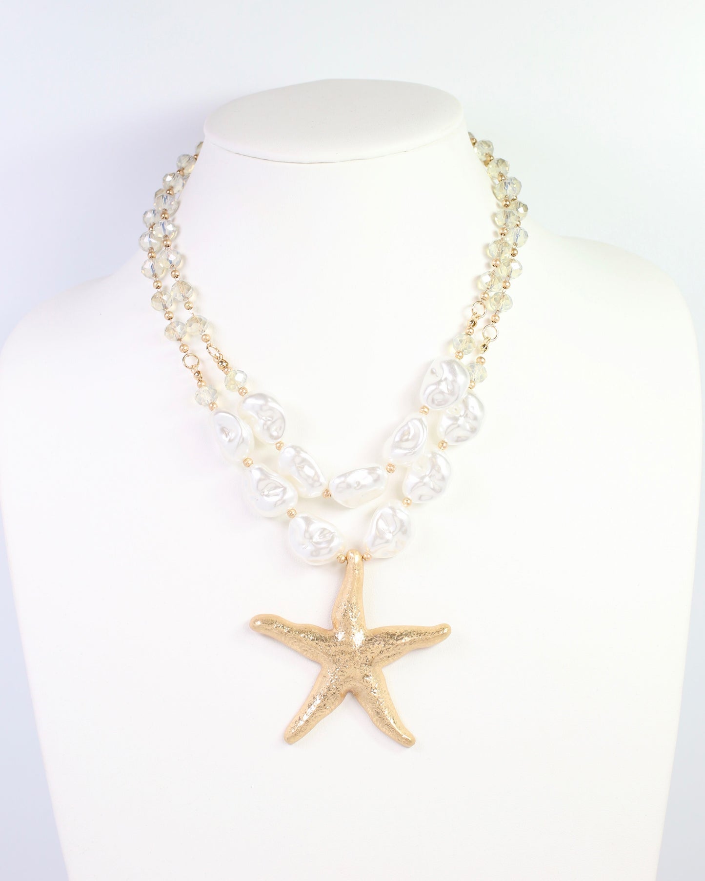 Newport Beaded Starfish Necklace Gold
