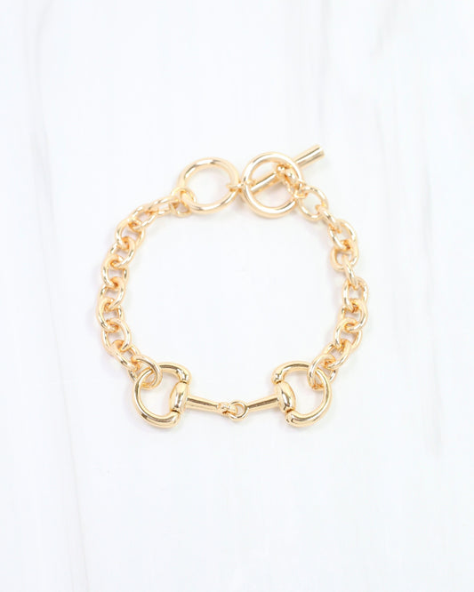 Elissa Horesebit Toggle Bracelet Gold