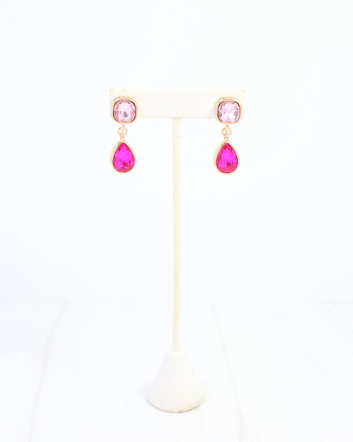 Roxanne Rhinestone Drop Earring Fuchsia
