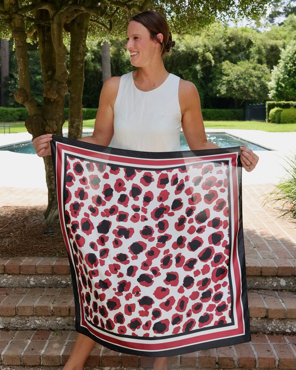 Meredith Spotted Scarf Large Garnet Black
