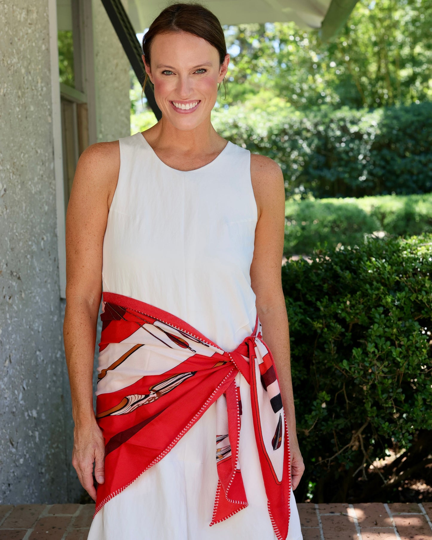 Bow and Arrow Shawl Red