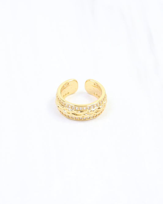Nika CZ Rope Ring WR Gold