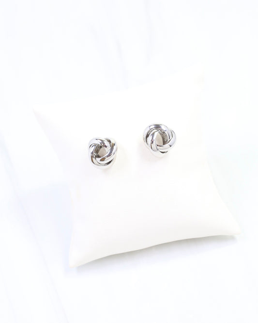 Clarke Knot Stud Earring Silver