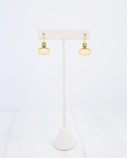 Oceane Seaglass Fish Hook Earring Aqua