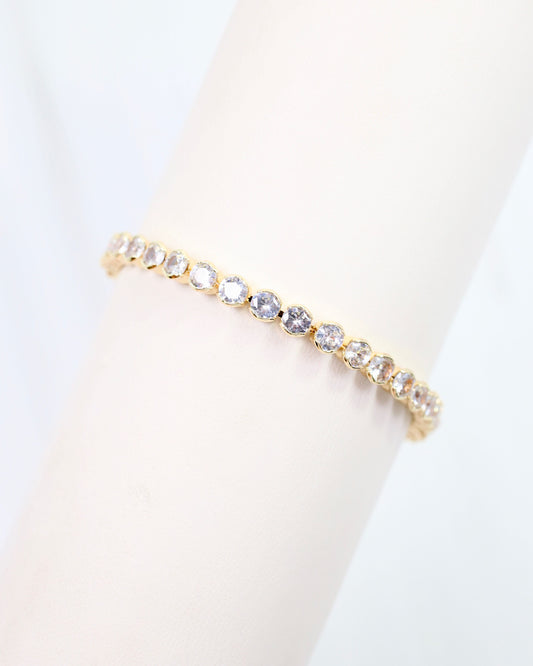 Pinsky CZ Tennis Bracelet Gold