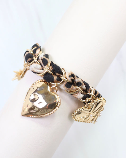 Burlington Chain Scarf Bracelet with Charms Leopard