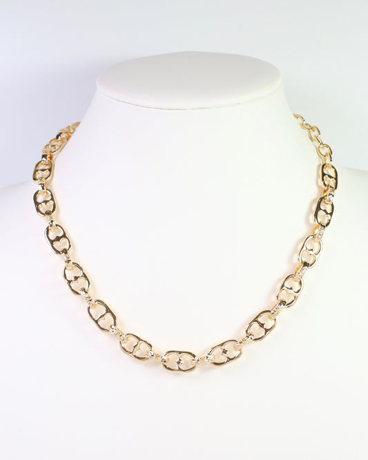 Grand Forks Double Ring Chain Necklace Gold