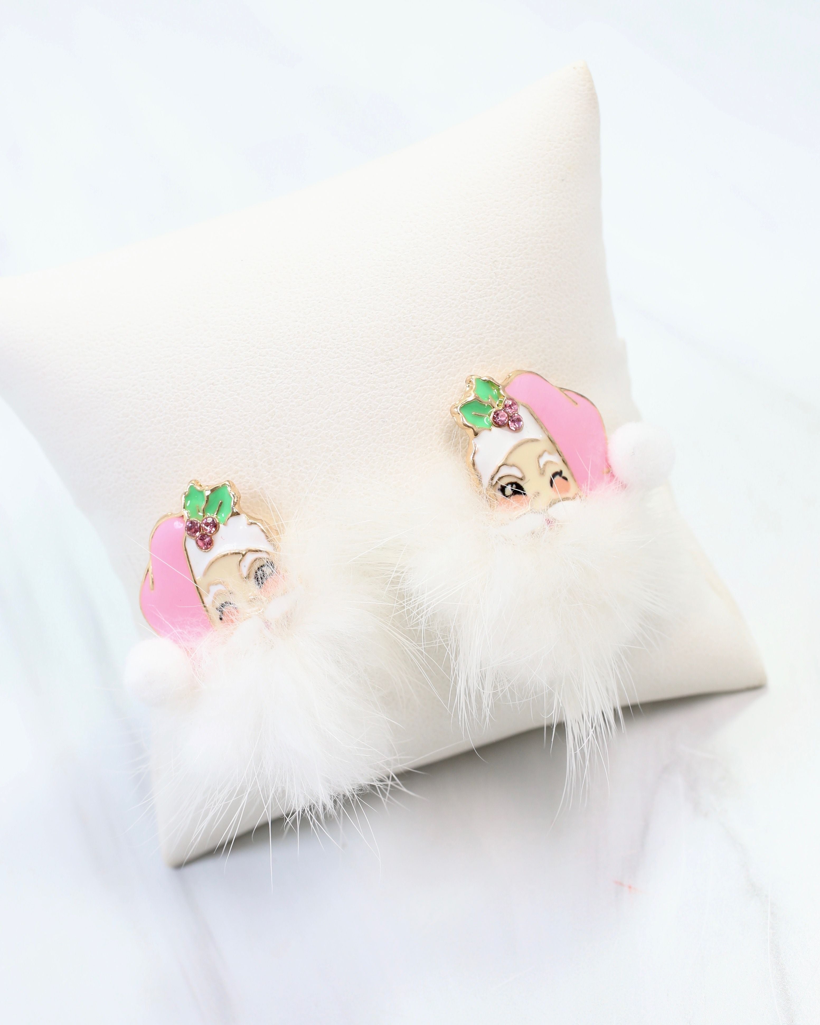 Fuzzy Santa Earring Pink – Caroline Hill Wholesale