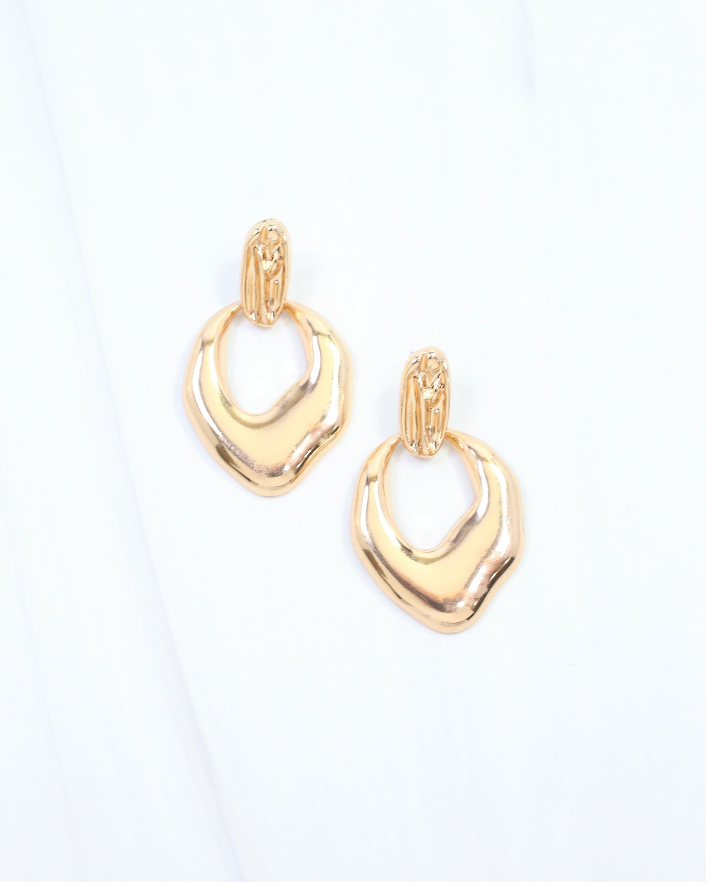Kamila Textured Dangle Earring Gold