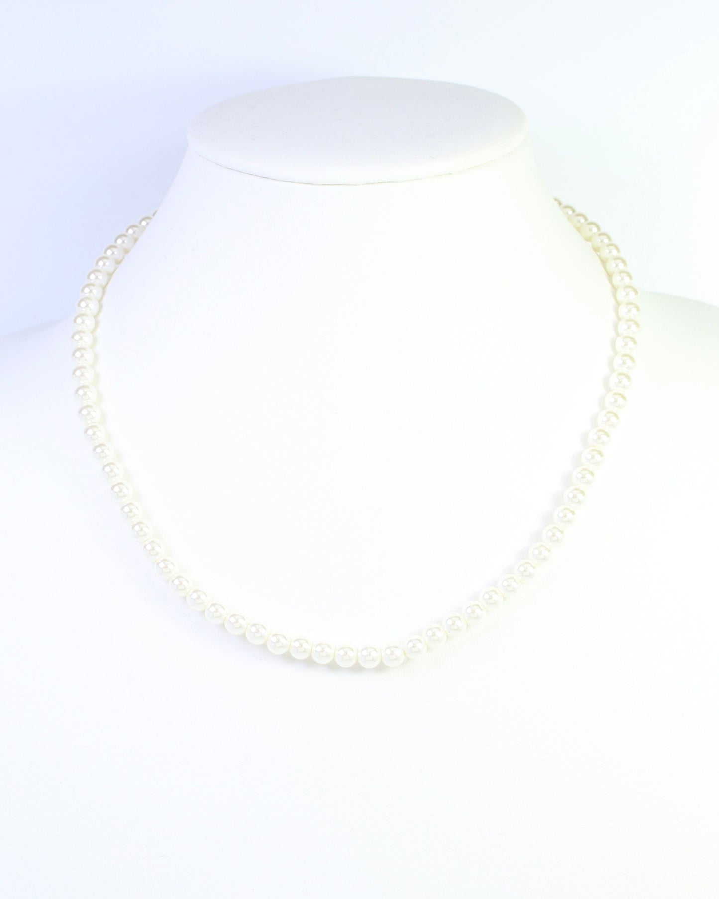 Karina Small Pearl Beaded Necklace Cream