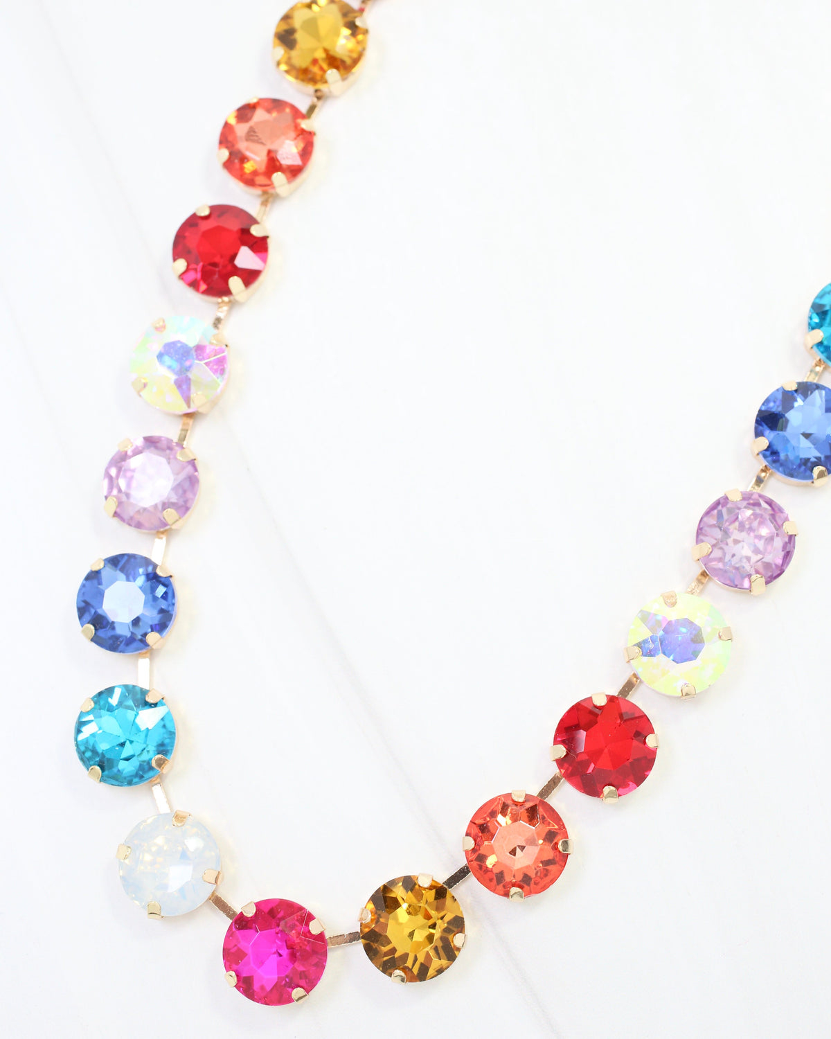 Roxanne Rhinestone Necklace Light Multi