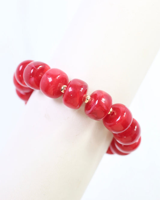 Tanner Beaded Bracelet Red