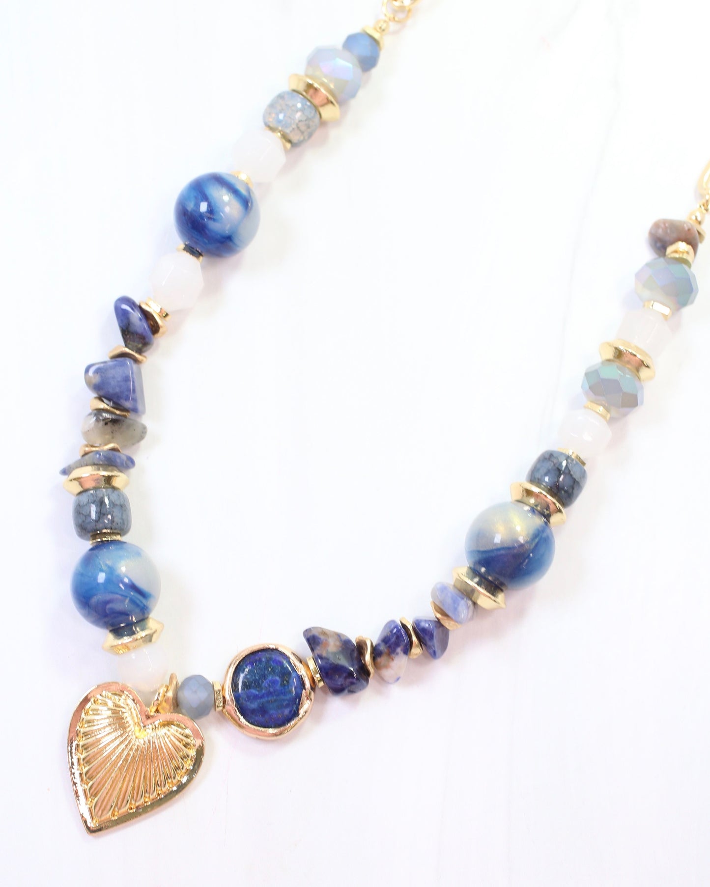 Sarasota Stone Charm Necklace Blue