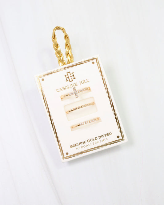 Norwood CZ Cross Ring Set WR Gold