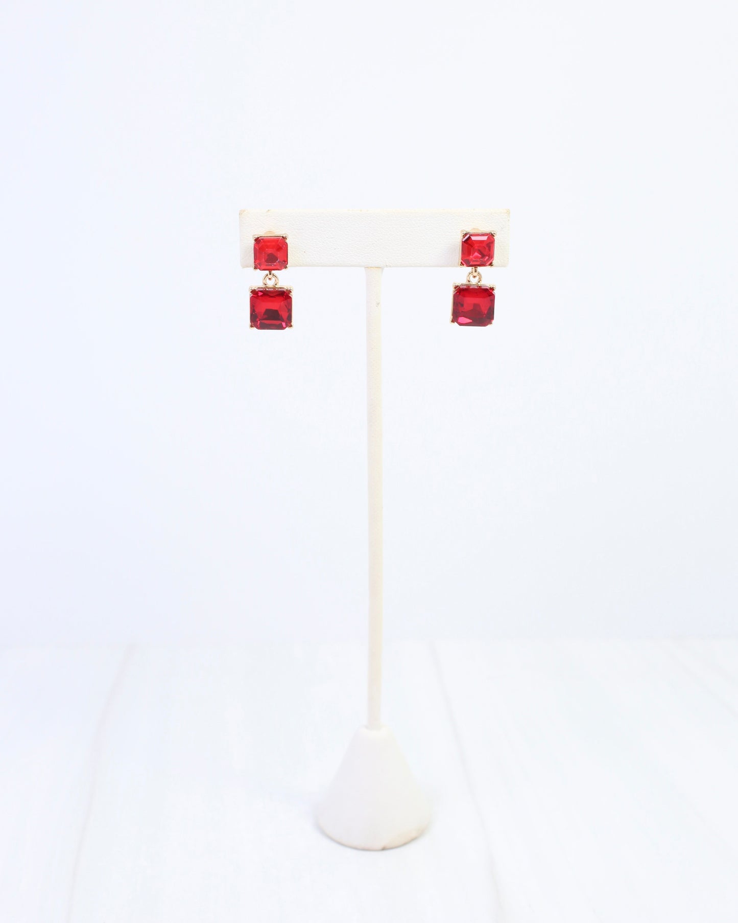 Dupree Crystal Drop Earring Red