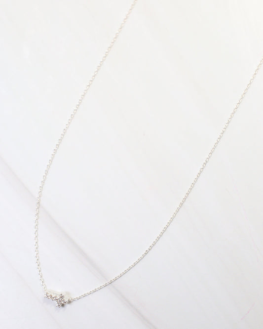 Milton Side Cross Necklace Silver