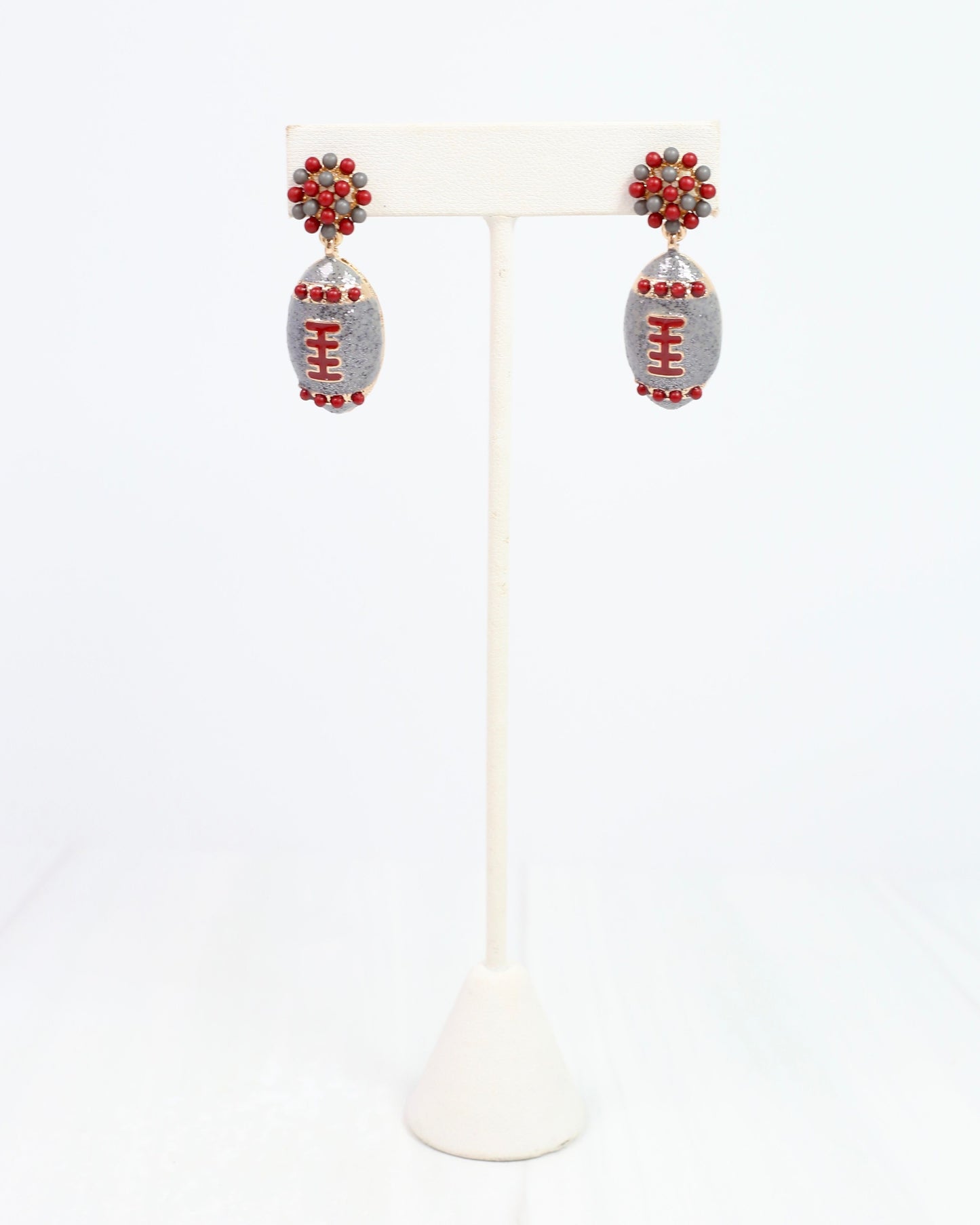 Adler Football Earring Burgundy Gray