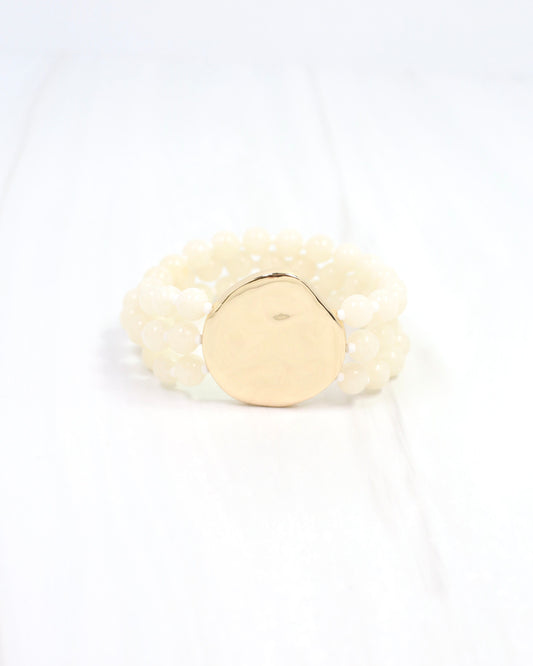Kori Beaded Stretch Bracelet Ivory