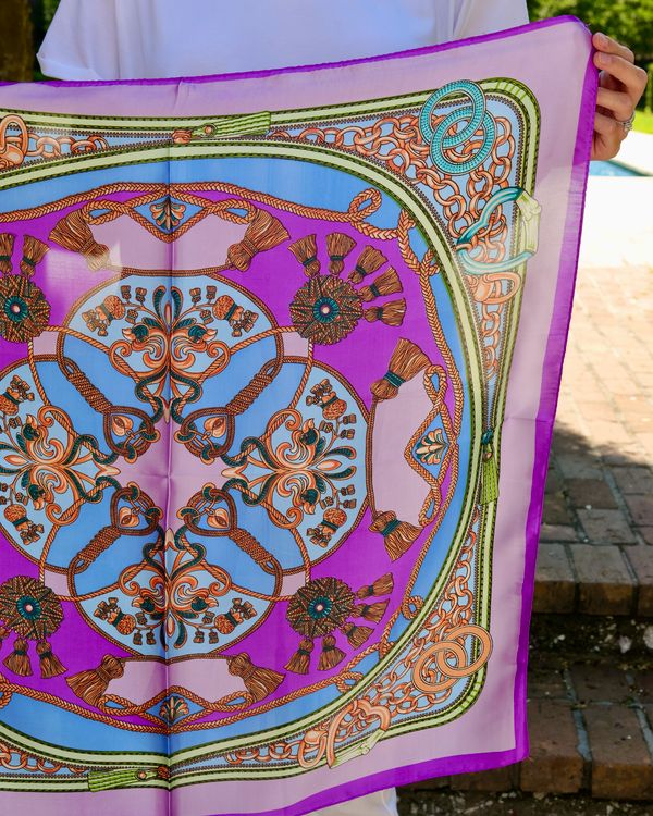 Trellis Tassel Scarf Lavender