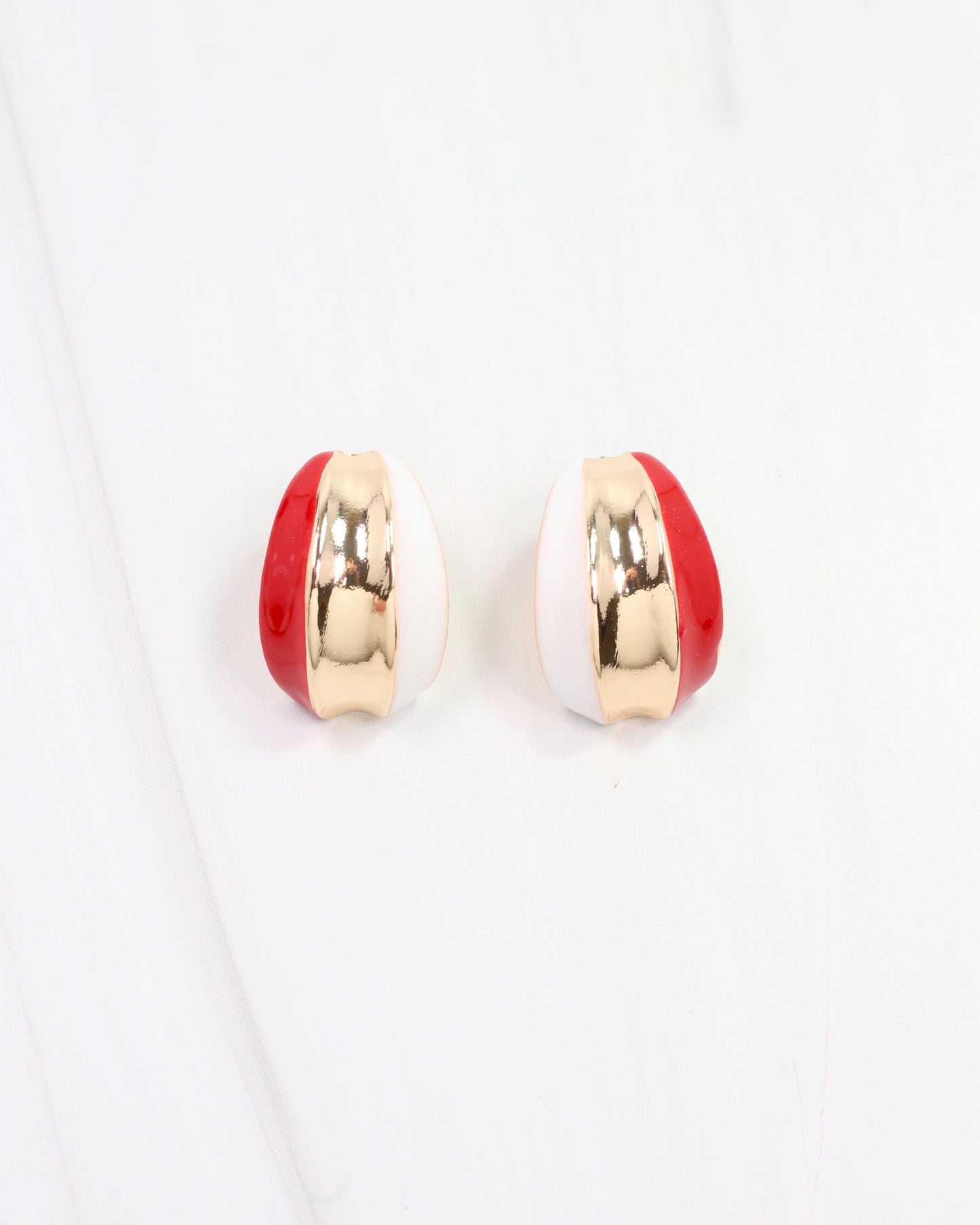 Penney Hoop Earring Red White