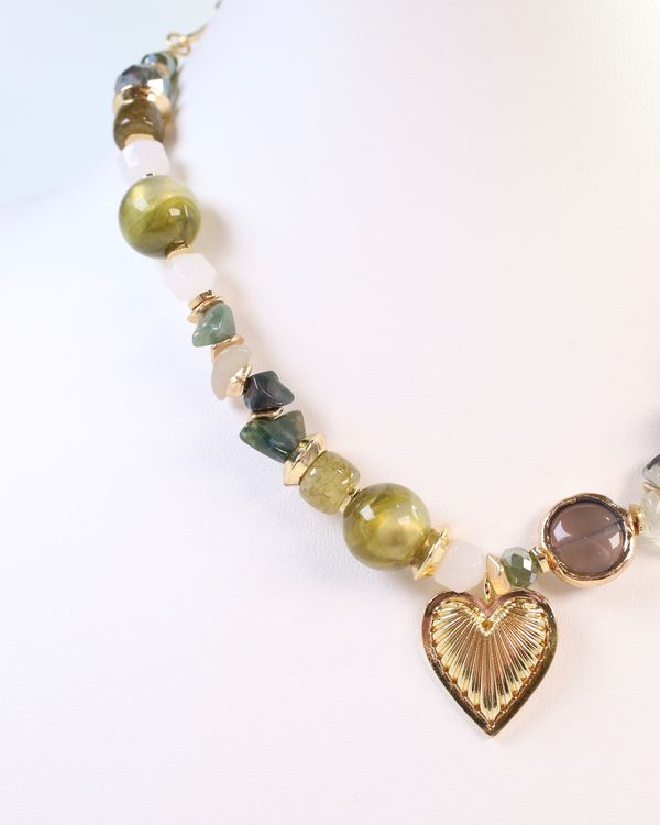 Sarasota Stone Charm Necklace Green