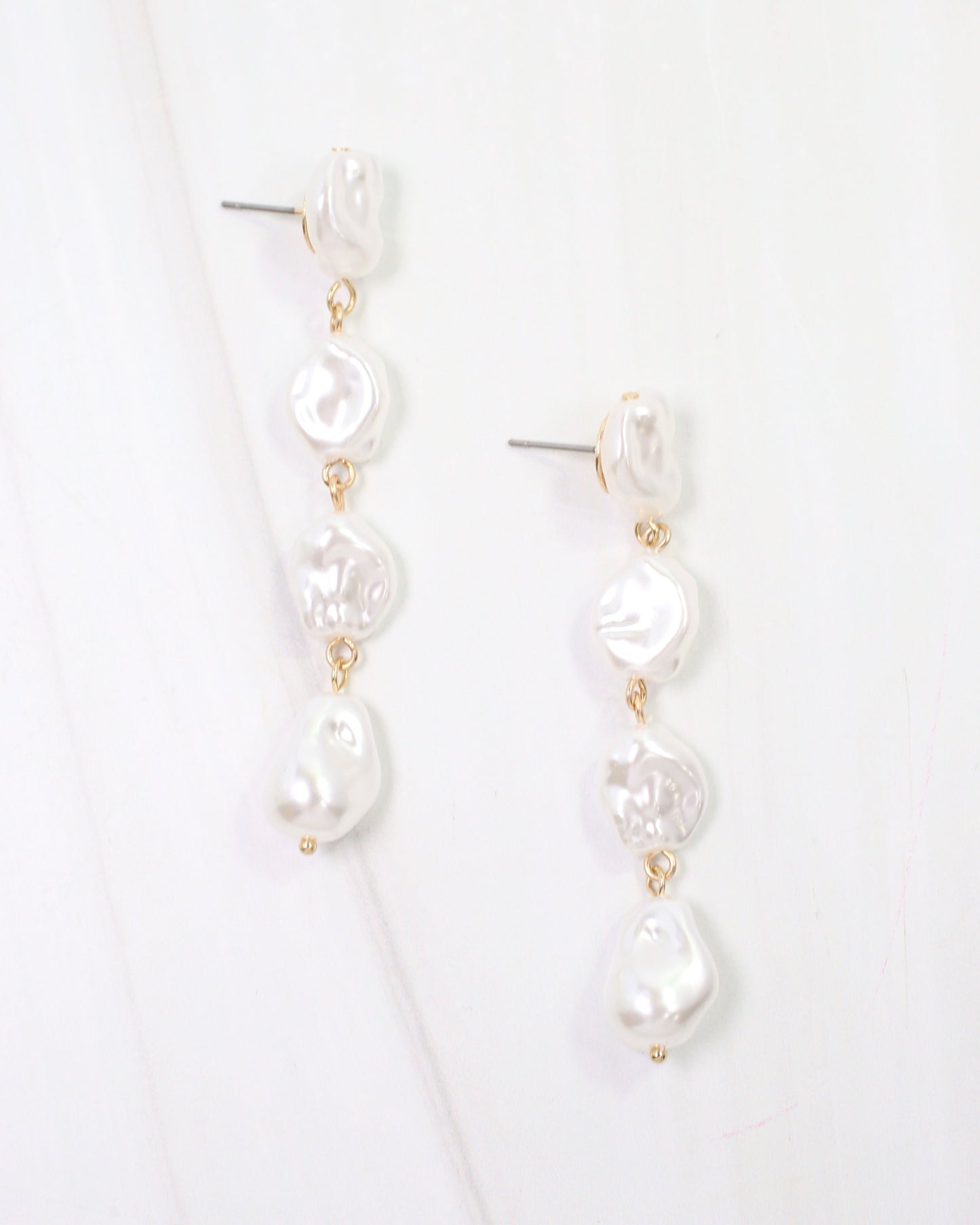 Woodward Baroque Pearl Dangle Earring Cream