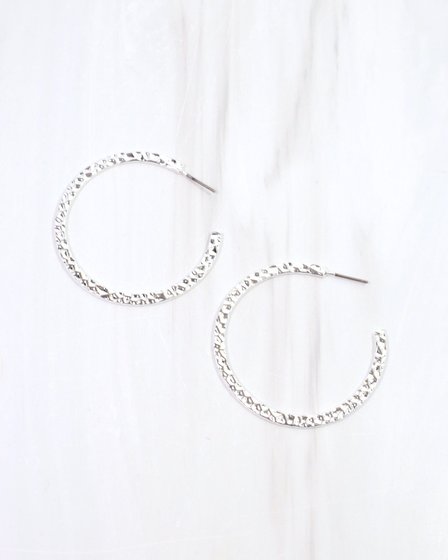 Tristan Textured Hoop Silver