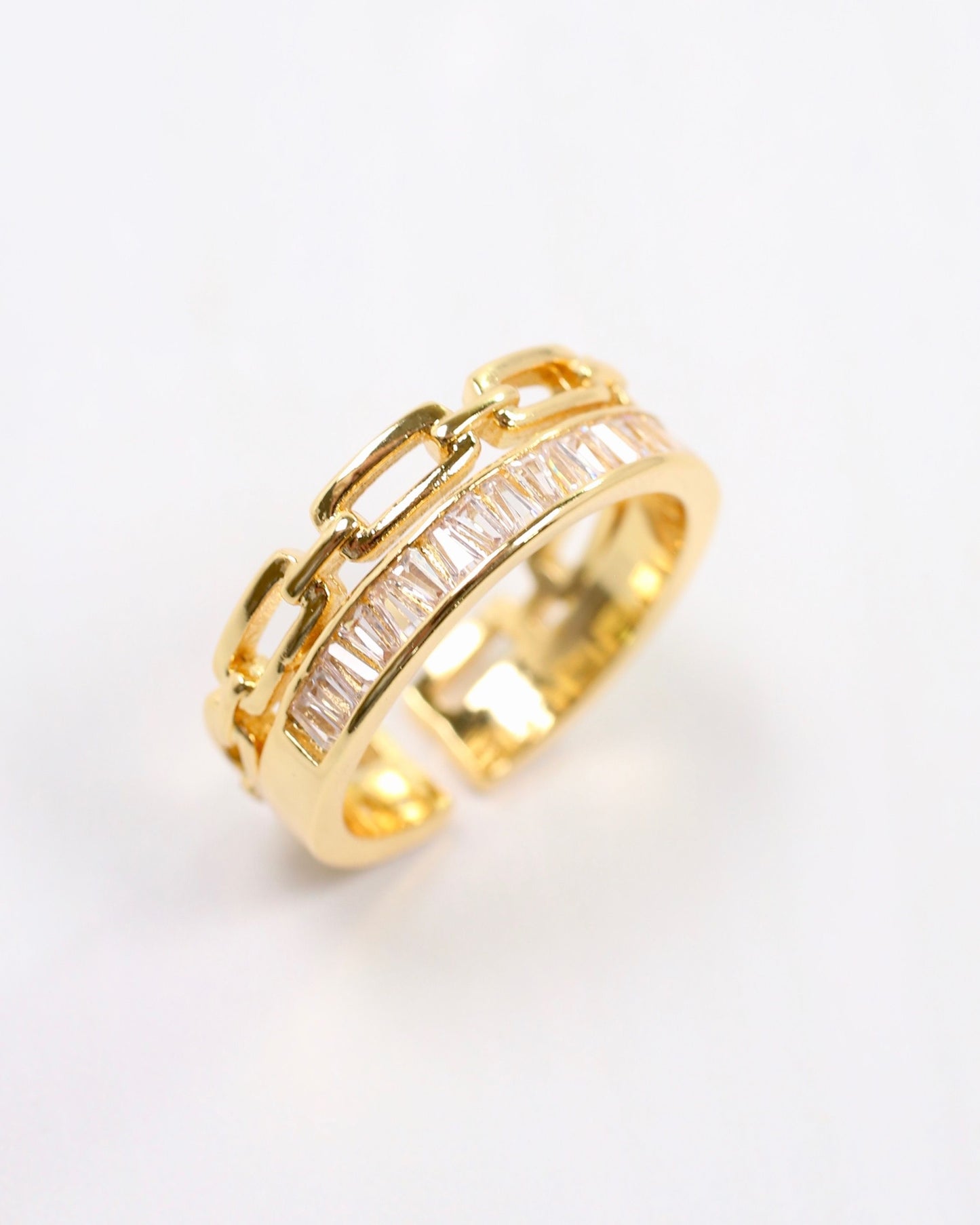 Leighton Link and Crystal Ring Gold
