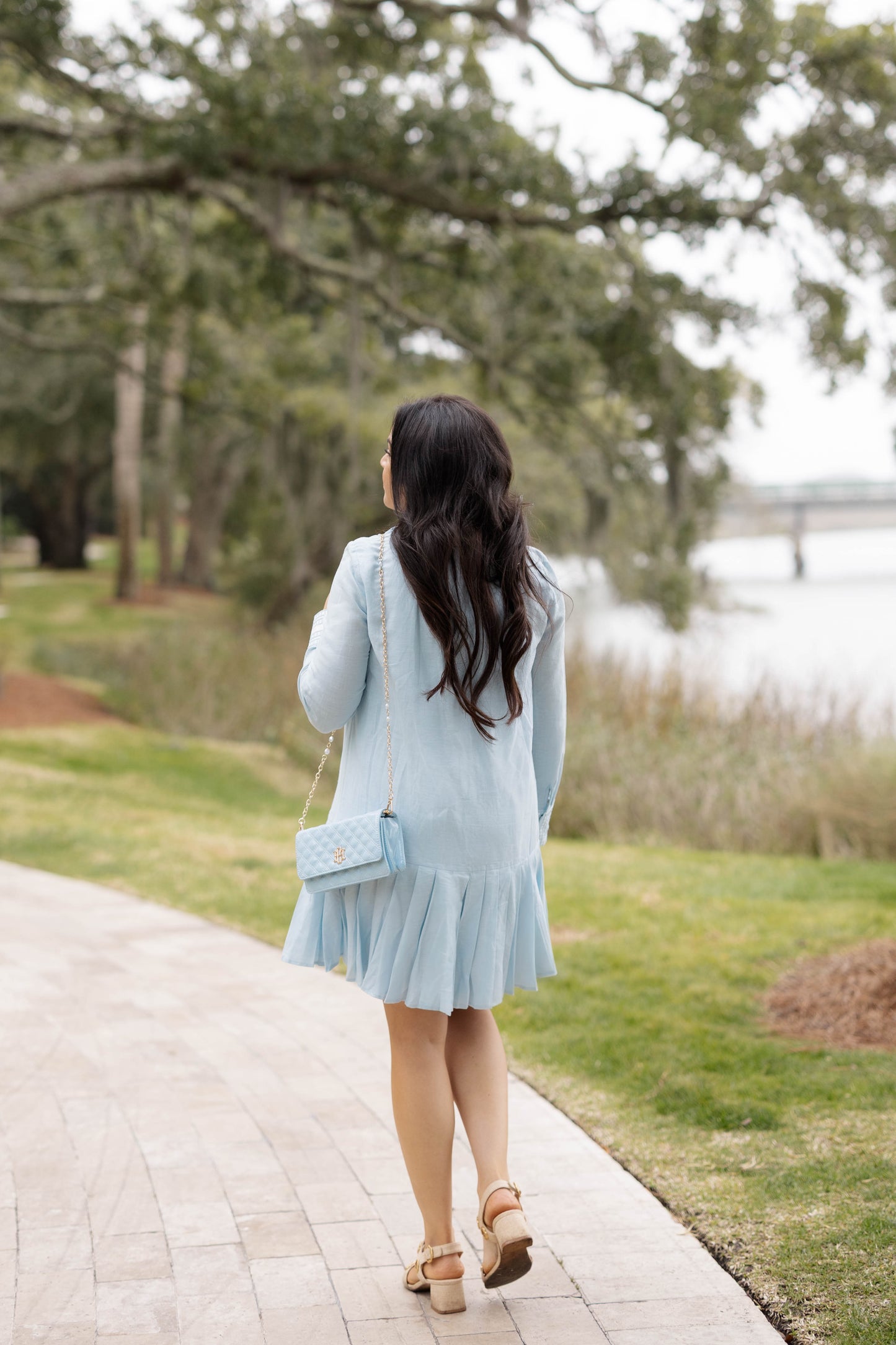 Brynleigh Clutch Crossbody Light Blue Patent