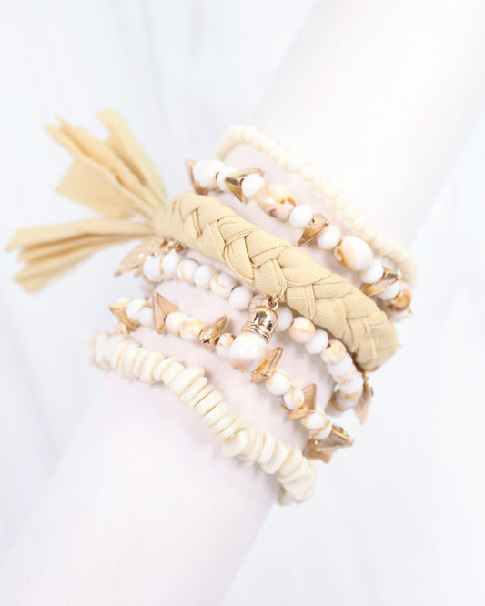 Tiffin Beaded Stretch Bracelet Natural
