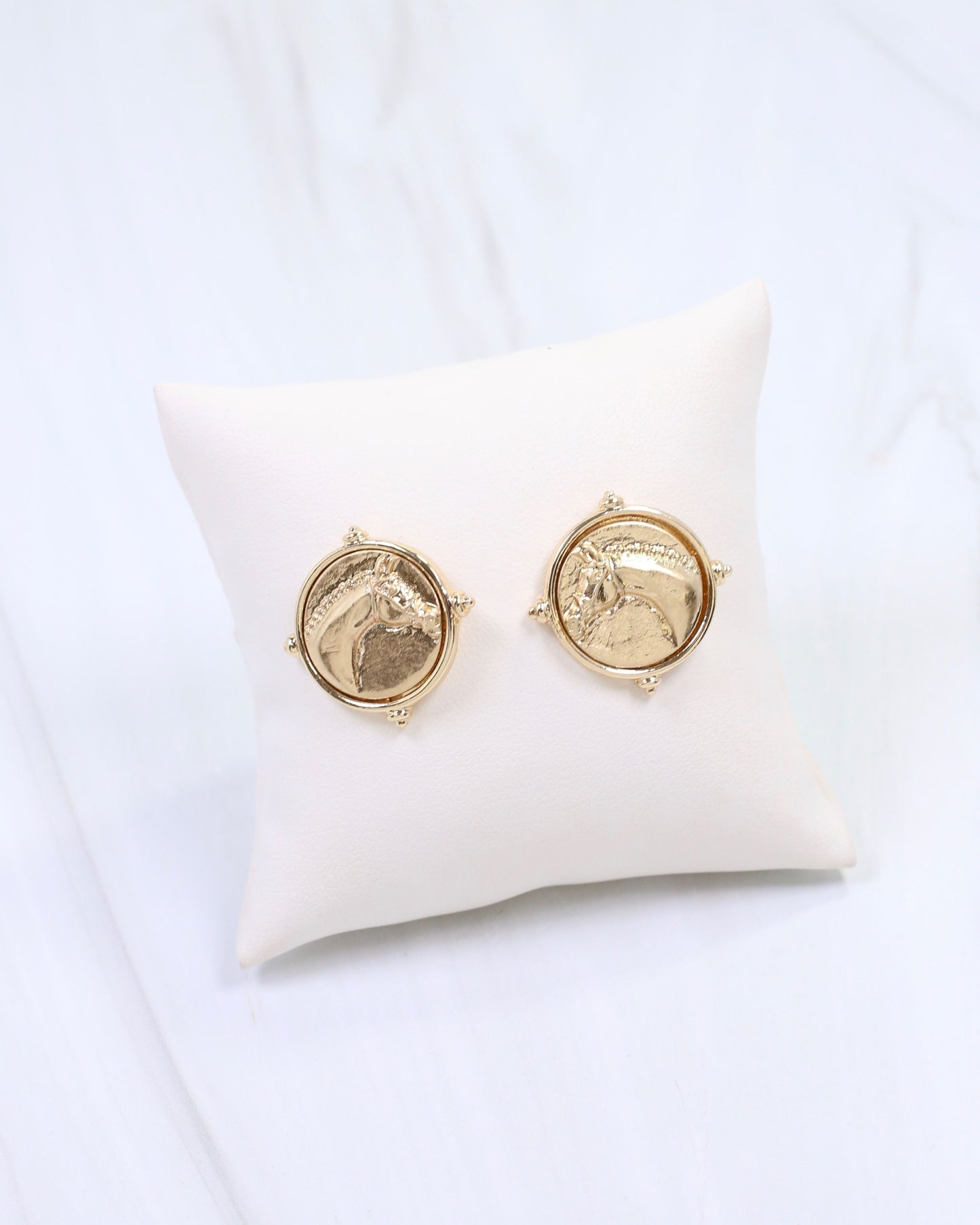 Millicent Horse Coin Earring Gold