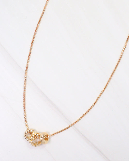 Border Rondelle Necklace WR Gold