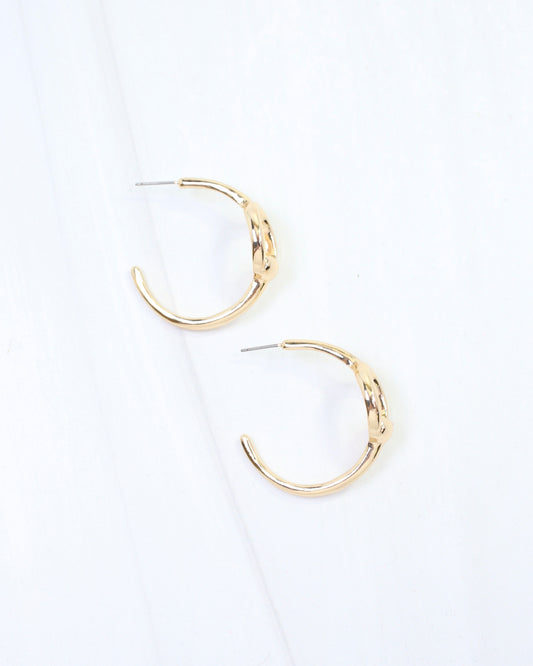 Maiya Horsebit Hoop Earring Gold